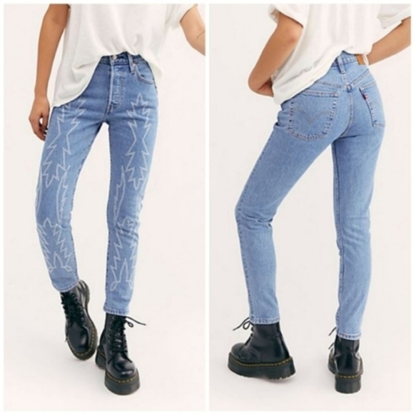 Levi's Denim - Levi's 501 S Skinny Jeans Del Norte Embroidered